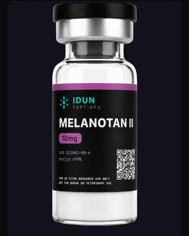 Melanotan II vial from IDUN Peptides