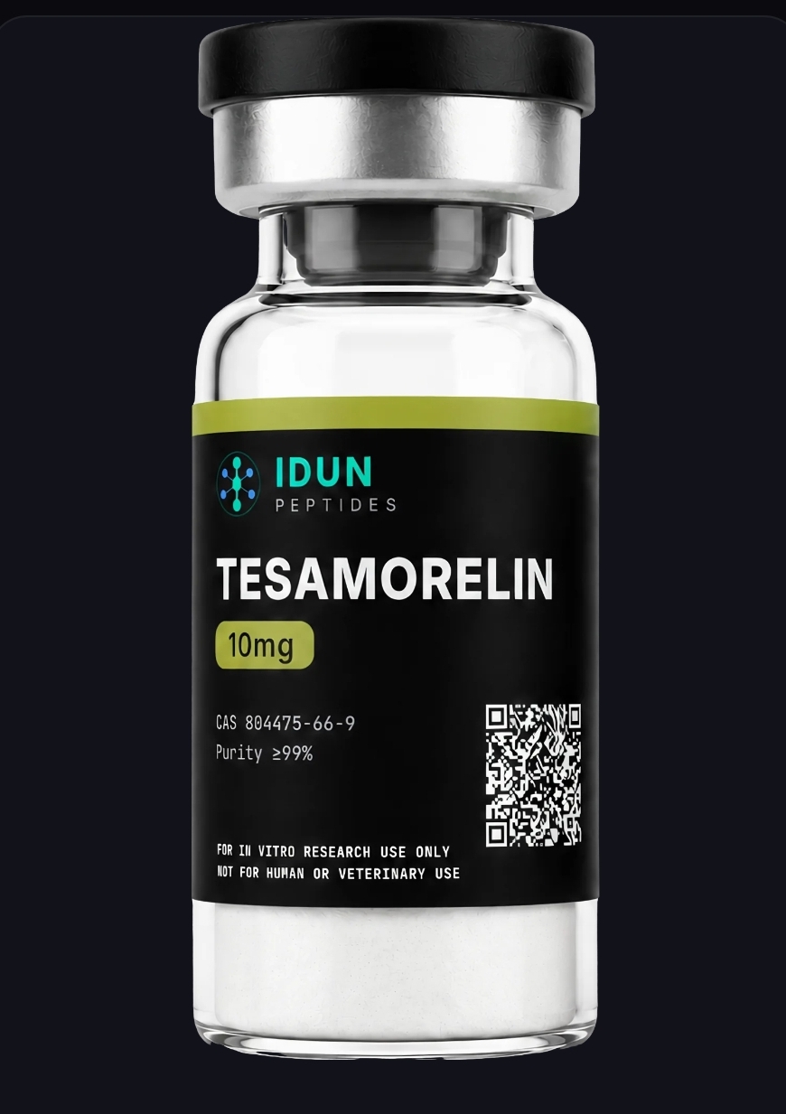 Tesamorelin vial from IDUN Peptides